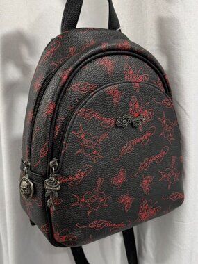Y2K Ed Hardy Metallic Pink Floral Skull Zipper Backpack Ed Hardy | Bags | Nwt Y2k Ed Hardy Metallic Pink Floral  main image 4
